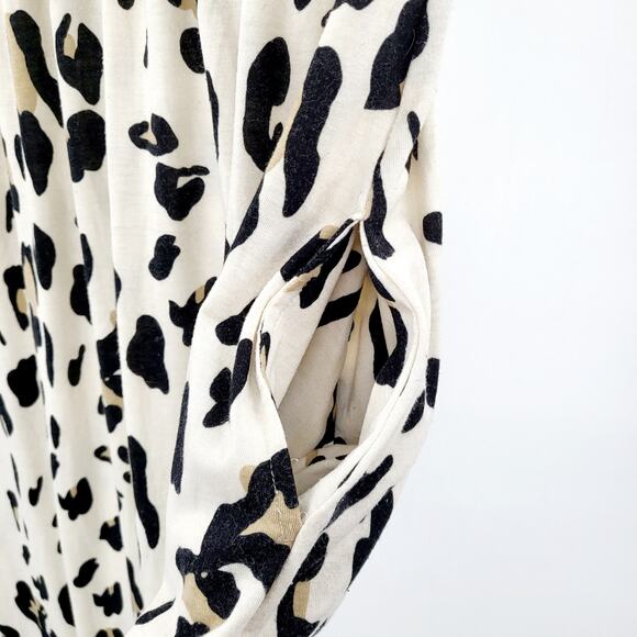 Tickled Teal Off White Cheetah Print Sleeveless Tank Maxi Dress Women's Size M - Picture 5 of 9